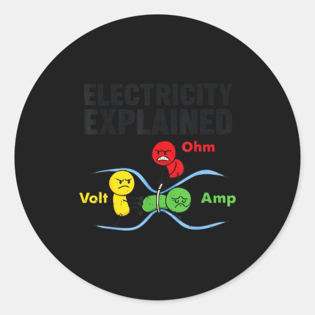 Adesivo Electricity Explained Funny Geeky Physics Humor Sc (Frente)