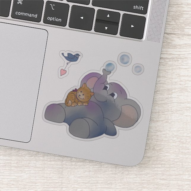 Adesivo Elefant und Kätzchen Aufkleber (Detalhe)