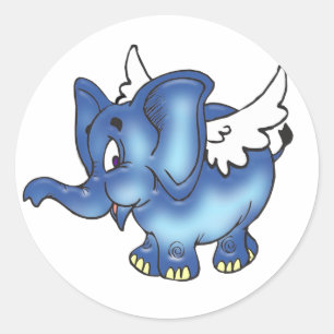 Adesivo Elefante azul de voo