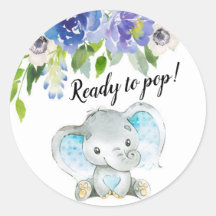 Elefante Azul Pronto para Pop Stick