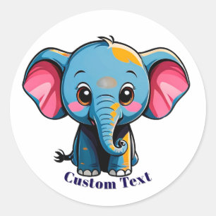 Adesivo Elefante Bebê de Desenho Animado Fofo