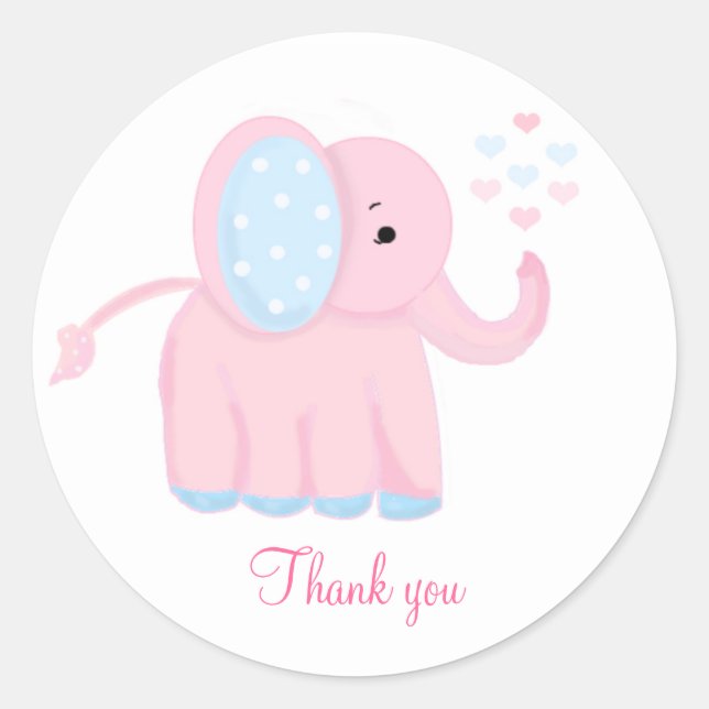 Adesivo Elefante Bebê Obrigado (Frente)