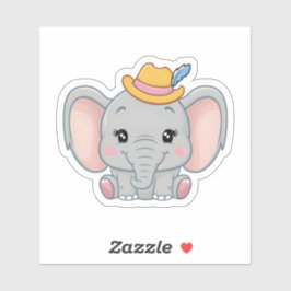Adesivo Elefante Bebê sorridente com Cheeks Esmagadores, k