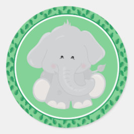 Adesivo Elefante | Bebês Safari — Vinheta Redonda
