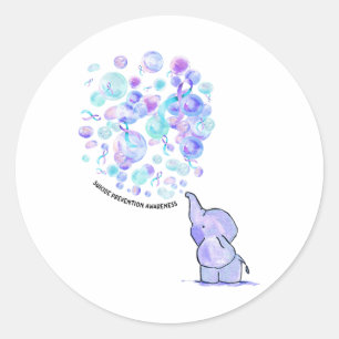 Adesivo Elefante Blue Roxo Balões Suicidas Prevenção A