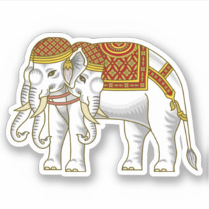 Adesivo Elefante branco tailandês de Erawan