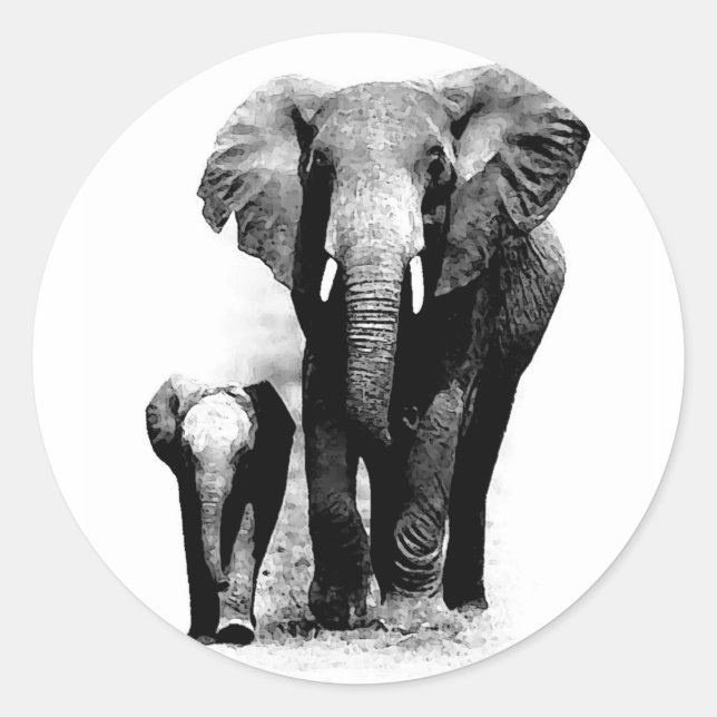 Adesivo Elefante BW e Elefante para Bebês (Frente)