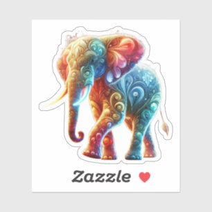 Adesivo Elefante colorido brilhante