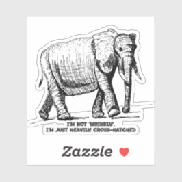 Adesivo Elefante com Cruzamento Pesado de Linhas