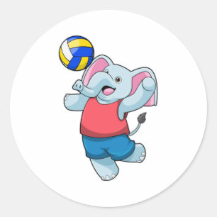 Adesivo Elefante como jogador de voleibol