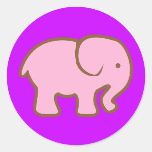 Adesivo Elefante cor-de-rosa grande