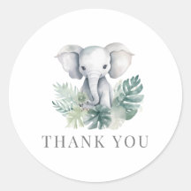 Elefante Cute Neutro Primeiro Aniversário Obrigado