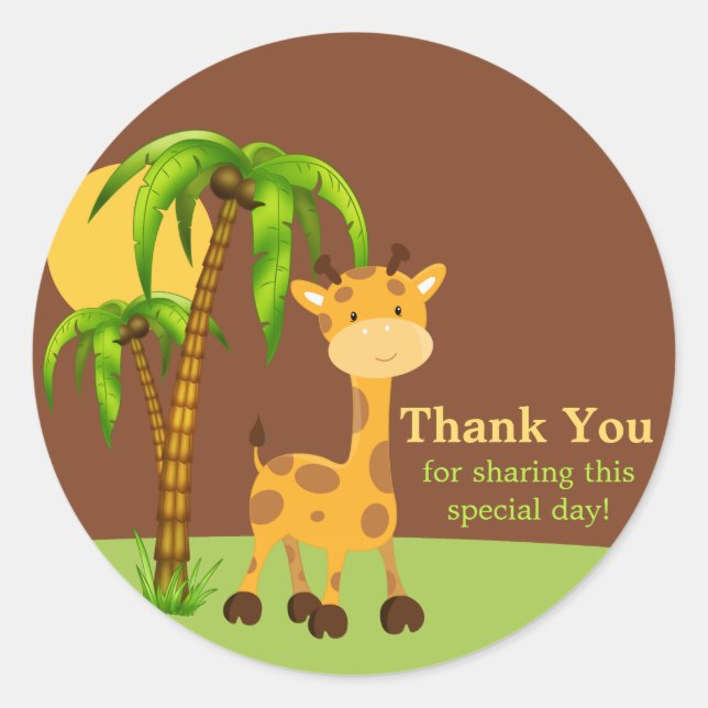 Adesivo Elefante da Selva Bonita Obrigado Sticker (Frente)