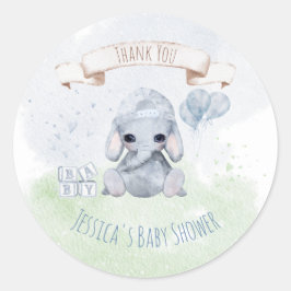 Adesivo Elefante De Bebê Obrigado Animais De Aquarela