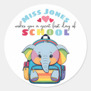 Adesivo elefante de boas-vindas do primeiro dia de aula