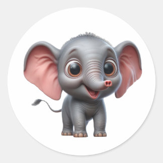 Adesivo Elefante de Cartoon Adorável Delight Animal