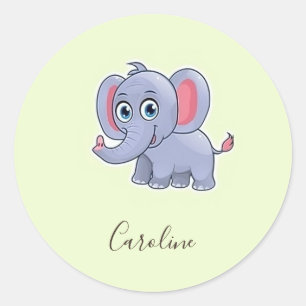 Adesivo Elefante de cinza branca verde