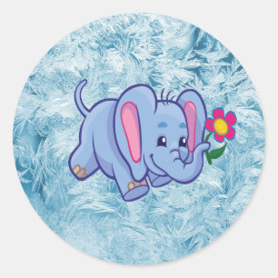 Adesivo Elefante de desenho animado fofo
