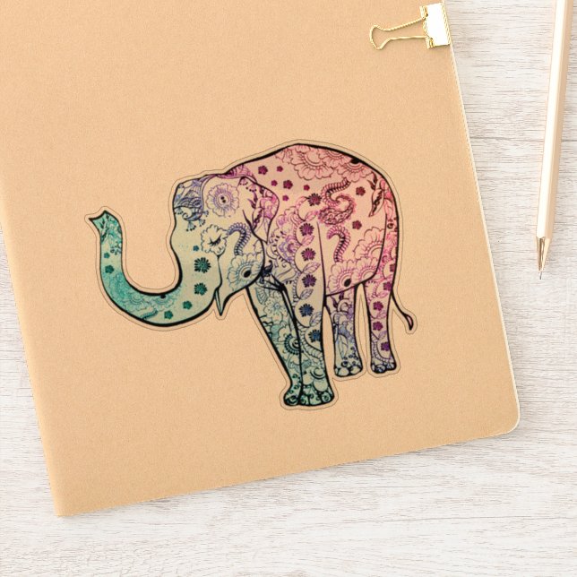 Adesivo Elefante de Mandala (Notebook)