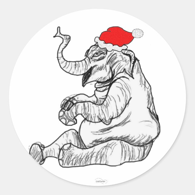 Adesivo Elefante de Natal (Frente)