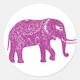Adesivo Elefante de purpurina rosa