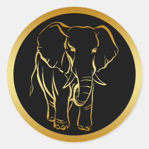 ADESIVO ELEFANTE DOURADO
