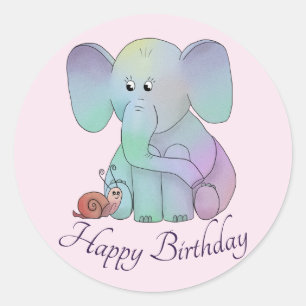 Adesivo Elefante e caracol
