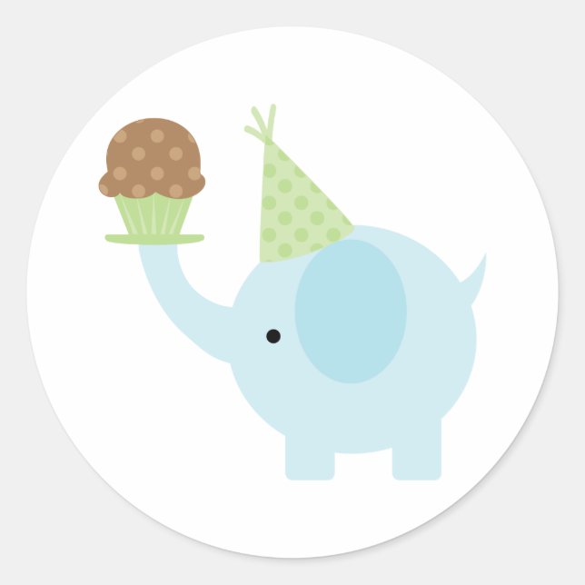Adesivo Elefante e Cupcake (Frente)