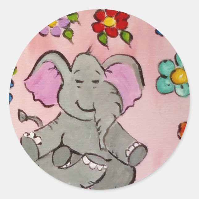 Adesivo Elefante em meditação (Frente)