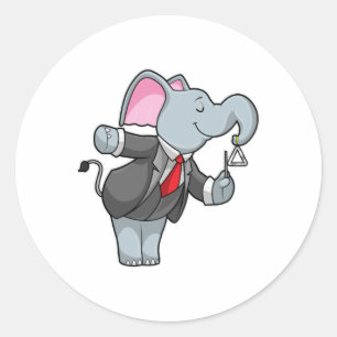 Adesivo Elefante em Música com Triângulo