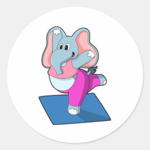 Adesivo Elefante em Yoga Stretching