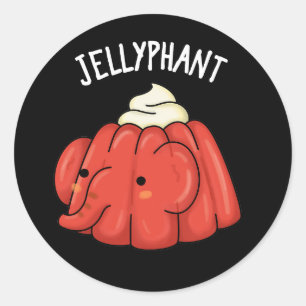 Adesivo Elefante Engraçado Jelly Pun Dark BG
