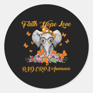 Adesivo Elefante Faith Hope Adora Consciência Do Rsd Crps