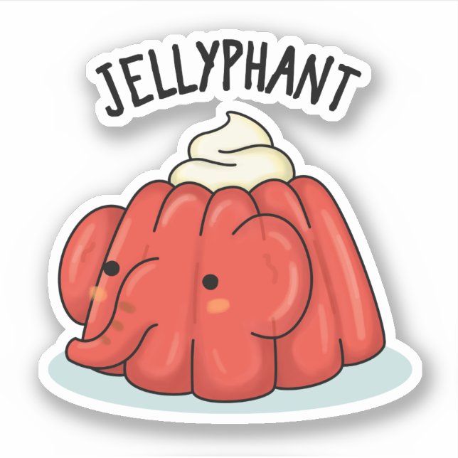Adesivo Elefante Funny Elefante Jelly Pun (Frente)