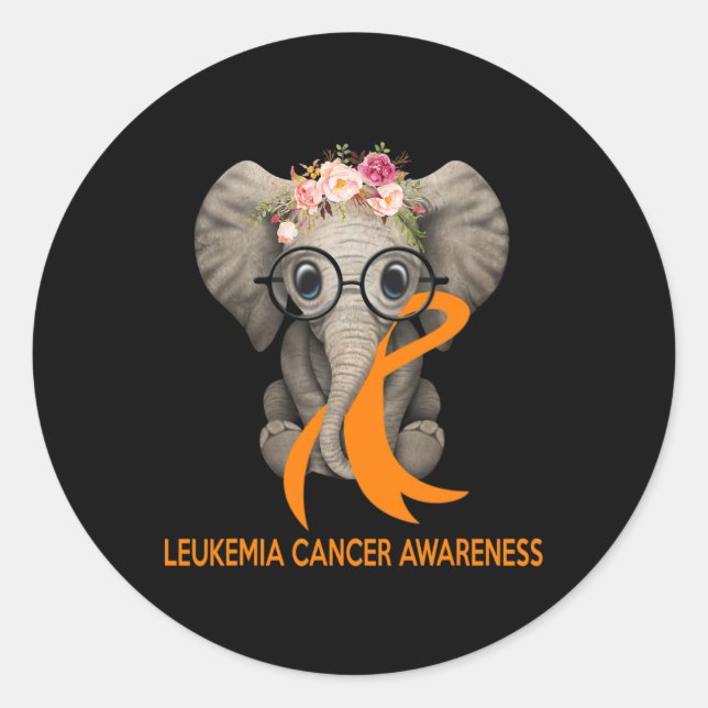 Adesivo Elefante Laranja Fita Leucemia Cancer Sensibilizaç (Frente)