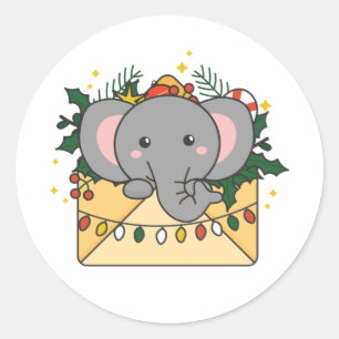 Adesivo Elefante - Letra natalícia dos animais de inverno 