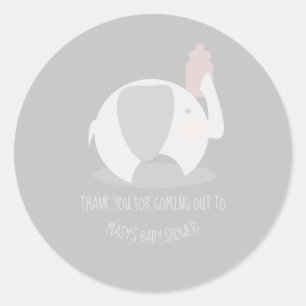 Adesivo Elefante minimalista bonito e obrigado da garrafa
