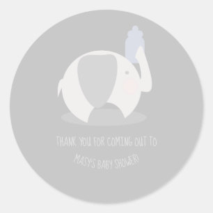 Adesivo Elefante Minimalista Fofo e Mamadeira Obrigado