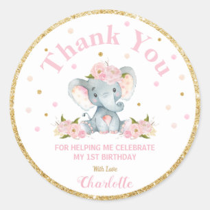Adesivo Elefante Obrigado Padrões De Aniversário