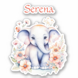 Adesivo Elefante para Bebê Personalizado Por Aquarela
