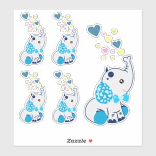 Adesivo Elefante para Bebês Azul