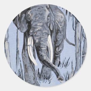 Adesivo Elefante Passando Por Savana Florhada Em Azul