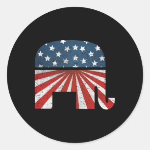 Adesivo Elefante Patriótico Bandeira Americana EUA Republi