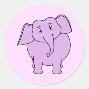 Adesivo Elefante roxo. Cartoon