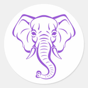 Adesivo Elefante Roxo E Bonito Design para amante de elefa