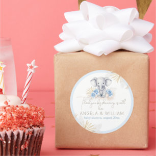 Adesivo Elefante Safari Boho Chá de fraldas Azul