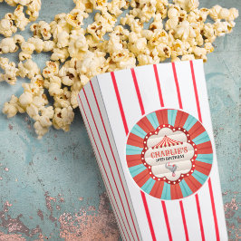 Adesivo Elefante Vintage em Circus Vermelho e Azul Padrão