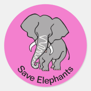 Adesivo ELEFANTES - Animais ameaçados - Vida selvagem - Ro