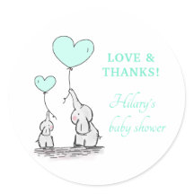 Elefantes | Chá de fraldas Mint Balloons Obrigado