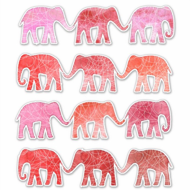 Adesivo Elefantes Pachyderm Watercolor (Frente)